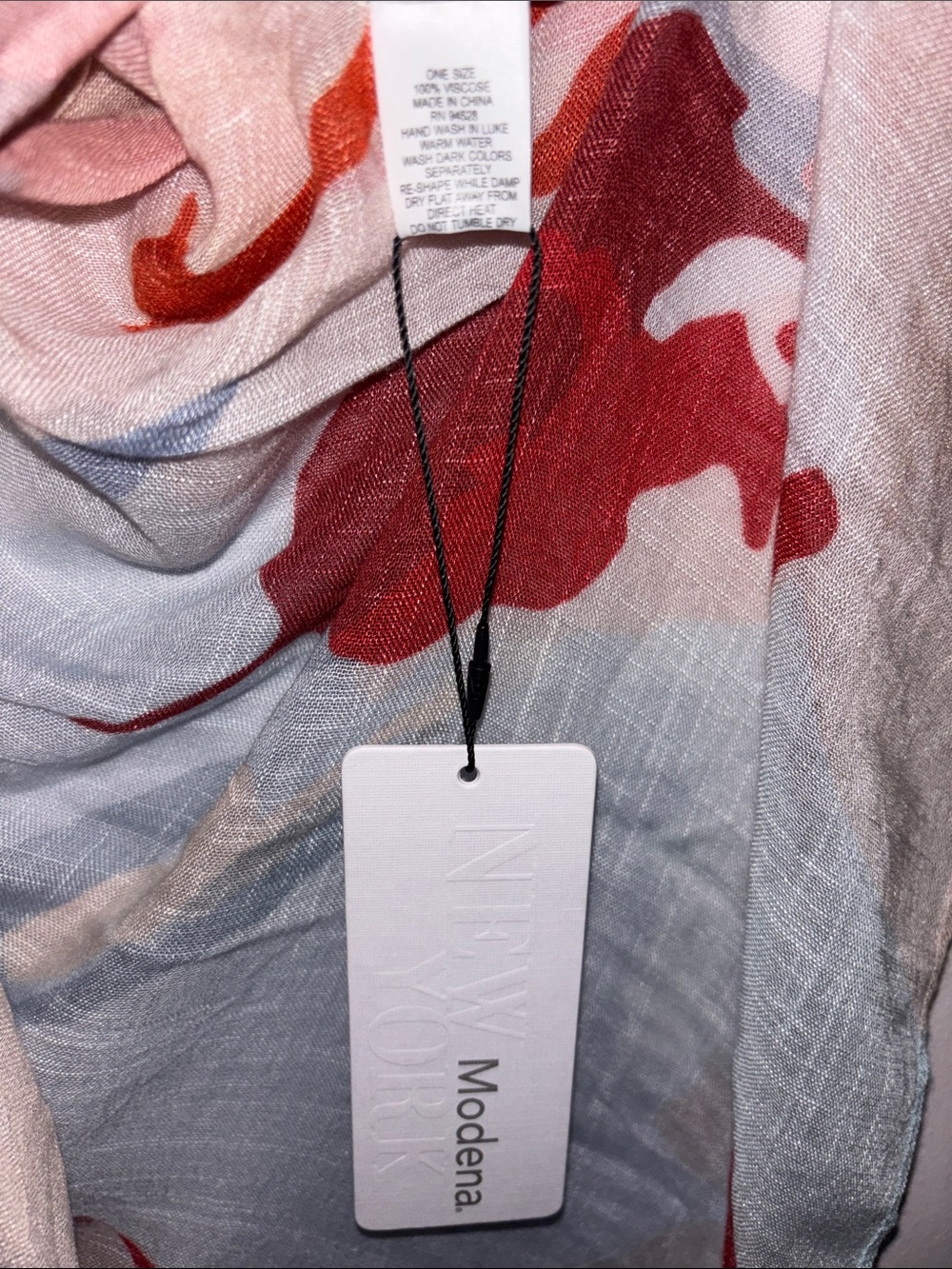 Floral Watercolor Kimono Cover-Up in Rust & Blue, NWT - Picture 9 of 10